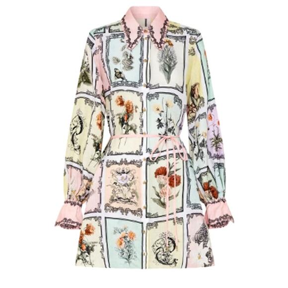 Camilla Long Live Letterpress Mini Shift Shirt Dress Size L - Picture 13 of 14